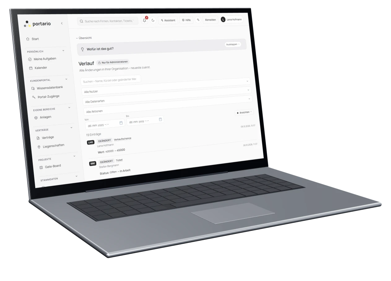 DSGVO-konformes CRM aus Deutschland auf einem Notebook